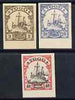 Togo 1900 Yacht Type set of 3 imperf Forgeries unused (3pf, 20pf & 40pf, latter without gum)