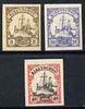 Kiaochow 1901 Yacht Type set of 3 imperf Forgeries unused (3pf, 20pf & 40pf, latter without gum)