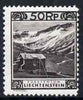 Liechtenstein 1930 Kurhaus at Malbun 50r black, the scarce P11.5 x 10.5,unmounted mint SG 104C cat £250