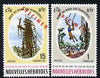 New Hebrides - French 1969 Divers 15c & 1f each overprinted SPECIMEN, unmounted mint as SG F153 & F155