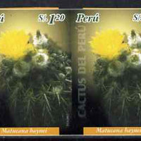 Peru 2004 Cacti 1s20 Matucana haynei imperf pair unmounted mint as SG2201