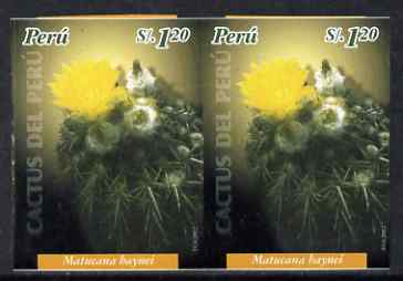 Peru 2004 Cacti 1s20 Matucana haynei imperf pair unmounted mint as SG2201