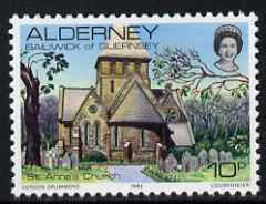Guernsey - Alderney 1983-93 St Anne's Church 10p unmounted mint SG A4