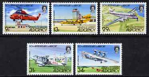 Guernsey - Alderney 1985 50th Anniversary of Airport perf set of 5 unmounted mint SG A18-22