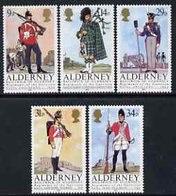 Guernsey - Alderney 1985 Regiments of the Garrison perf set of 5 unmounted mint SG A23-27