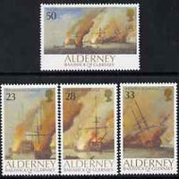 Guernsey - Alderney 1992 300th Anniversary of Battle of La Hogue perf set of 4 unmounted mint SG A52-55