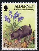 Guernsey - Alderney 1994-98 Flora & Fauna Defs 8p Mole & Bluebell unmounted mint SG A67