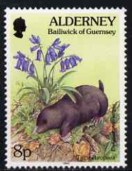 Guernsey - Alderney 1994-98 Flora & Fauna Defs 8p Mole & Bluebell unmounted mint SG A67