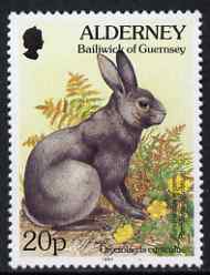 Guernsey - Alderney 1994-98 Flora & Fauna Defs 20p Rabbit & Buttercup unmounted mint SG A71