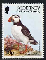 Guernsey - Alderney 1994-98 Flora & Fauna Defs 30p Puffin & Stonecrop unmounted mint SG A73