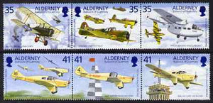 Guernsey - Alderney 1995 Birth Centenary of Tommy Rose (aviator) perf set of 6 unmounted mint SG A78-83
