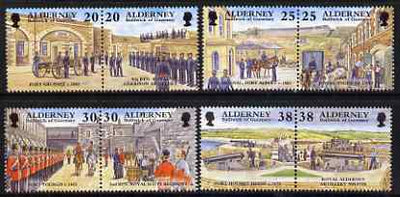 Guernsey - Alderney 1999 Garrison Island (3rd series) perf set of 8 (4 se-tenant pairs) unmounted mint, SG A132-39