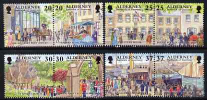 Guernsey - Alderney 1998 Garrison Island (2nd series) perf set of 8 (4 se-tenant pairs) unmounted mint, SG A116-23