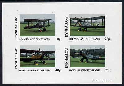 Eynhallow 1981 Bi-Planes #2 imperf,set of 4 values (10p to 75p) unmounted mint