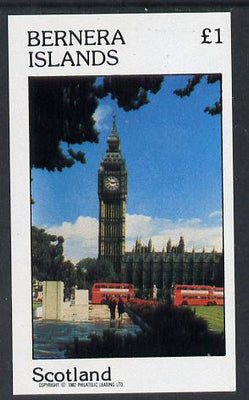 Bernera 1982 London Landmarks (Houses of Parliament & Big Ben) imperf souvenir sheet (£1 value) unmounted mint