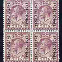Bechuanaland 1925-27 KG5 overprint on Great Britain 6d block of 4 unmounted mint, SG 97