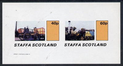 Staffa 1982 Early Steam Locos imperf,set of 2 values (40p & 60p) unmounted mint