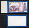 Germany - East 1971 Philatelists Day 25pf (Milestones & Cart) imperf marginal proof of completed design plus imperf proof of frame only, both unmounted mint, as SG E1424