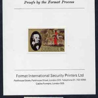 Zambia 1979 Rowland Hill 32n imperf proof mounted on Format International Proof card plus issued stamp, SG 297