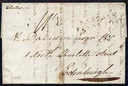 Great Britain 1827 prestamp entire from Easdale Island to Edinburgh with Easdale PENNY POST postmark and OBAN cds on reverse
