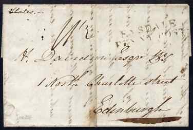 Great Britain 1827 prestamp entire from Easdale Island to Edinburgh with Easdale PENNY POST postmark and OBAN cds on reverse