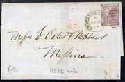 Great Britain 1865 wrapper to Messina, Italy bearing 6d lilac plate 4 (with hair lines) well tied by Newcastle on Tyne cds, fine, cat £275 in cover