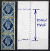 Great Britain 1938 KG6 10d Paper Join strip of 3, centre stamp completely on double paper, fine mint but a couple of tone spots, however, such varieties on higher values are extremely rare