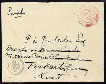 Great Britain 1946 cover to Surrey re-directed to Kent with King George VI monogram and London SW1 Official Paid cds
