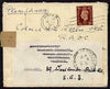 Palestine 1938 re-used cover to UK (redirected) from FPO in Jerusalem