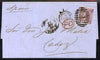 Great Britain 1867 6d pl.6 on entire to Cadiz nicely tied, SG97