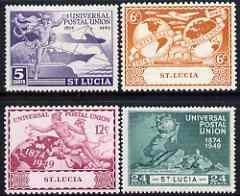 St Lucia 1949 KG6 75th Anniversary of Universal Postal Union set of 4 mounted mint, SG 160-63