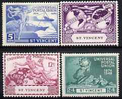 St Vincent 1949 KG6 75th Anniversary of Universal Postal Union set of 4 mounted mint, SG 178-81