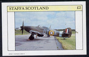 Staffa 1982 WW2 Aircraft #3 (Spitfire) imperf deluxe sheet (£2 value) unmounted mint