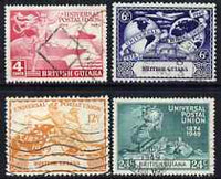 British Guiana 1949 KG6 75th Anniversary of Universal Postal Union set of 4 fine cds used SG 324-7