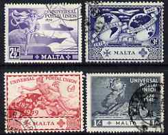 Malta 1949 KG6 75th Anniversary of Universal Postal Union set of 4 cds used SG 251-4