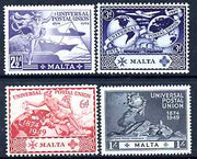 Malta 1949 KG6 75th Anniversary of Universal Postal Union set of 4 mounted mint, SG 251-4