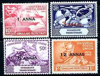 Somaliland 1949 KG6 75th Anniversary of Universal Postal Union set of 4 mounted mint, SG 121-24