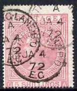 Great Britain 1867 QV 5s pale rose plate 1 centred to lower left but good colour and cds cancels, SG127 cat £600