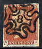 Great Britain 1841 1d red-brown imperf 2.5 margins with fine No.8 in Maltese Cross cancel cat £120