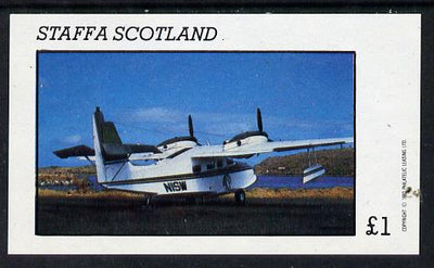 Staffa 1982 Sea Planes imperf souvenir sheet (£1 value) unmounted mint