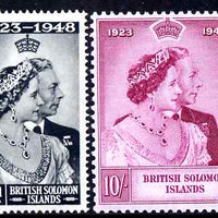 Solomon Islands 1949 KG6 Royal Silver Wedding set of 2 unmounted mint SG 75-6