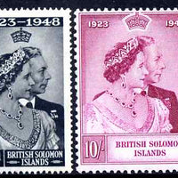 Solomon Islands 1949 KG6 Royal Silver Wedding set of 2 mounted mint SG 75-6
