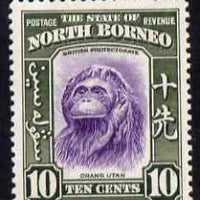 North Borneo 1939 Orang-Utan 10c (from def set) lightly mounted mint, SG 309
