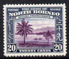 North Borneo 1939 River Scene 20c (from def set) lightly mounted mint, SG 312