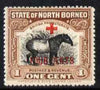 North Borneo 1918 Malayan Tapir 1c + 4c (Red Cross Fund) mounted mint, SG 235