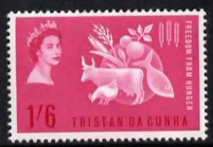 Tristan da Cunha 1963 Freedom From Hunger 1s6d unmounted mint, SG 68