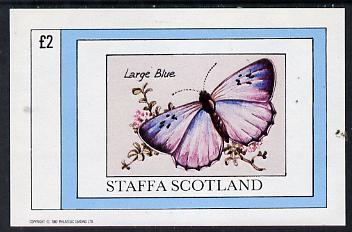 Staffa 1982 Butterflies (Large Blue) imperf deluxe sheet (£2 value) unmounted mint