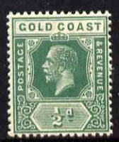 Gold Coast 1921-34 KG5 Script CA 1/2d green unmounted mint SG 86