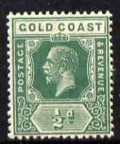 Gold Coast 1921-34 KG5 Script CA 1/2d green unmounted mint SG 86
