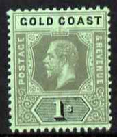 Gold Coast 1913-21 KG5 1s black on green (emerald back) MCA unmounted mint SG 79d